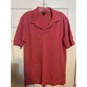 Cherokee Men‎ Casual Short Sleeve Collared Polo Shirt Red Size Medium